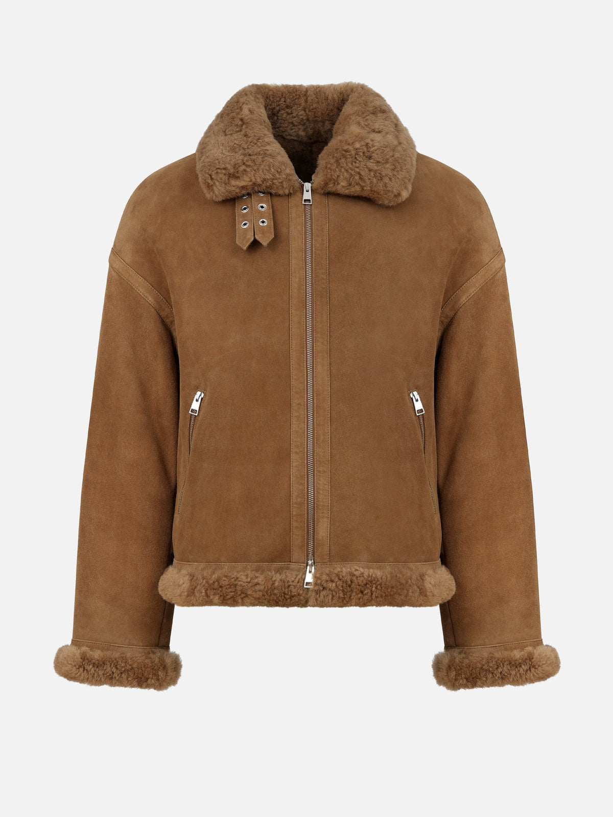 Ami paris Aviator-Jacke aus Shearling für Herren Braun