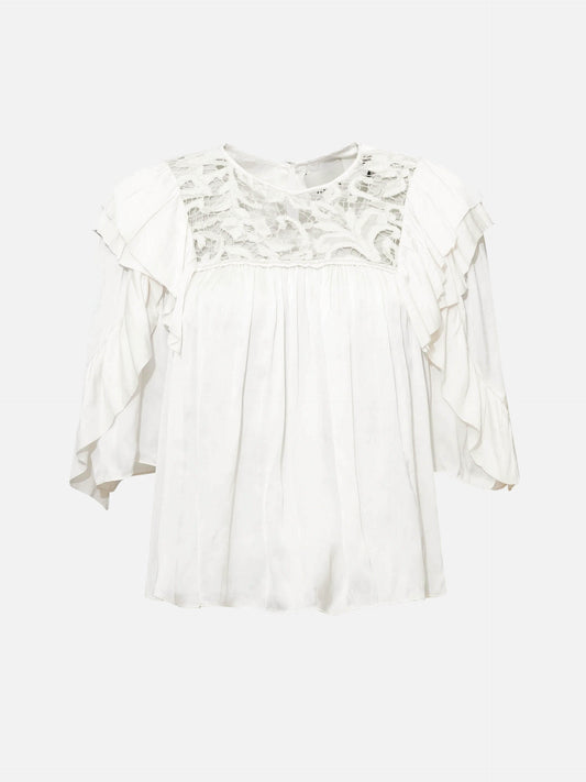 ISABEL MARANT - Top Syrane mit Spitzeneinsatz für Damen in Weiß