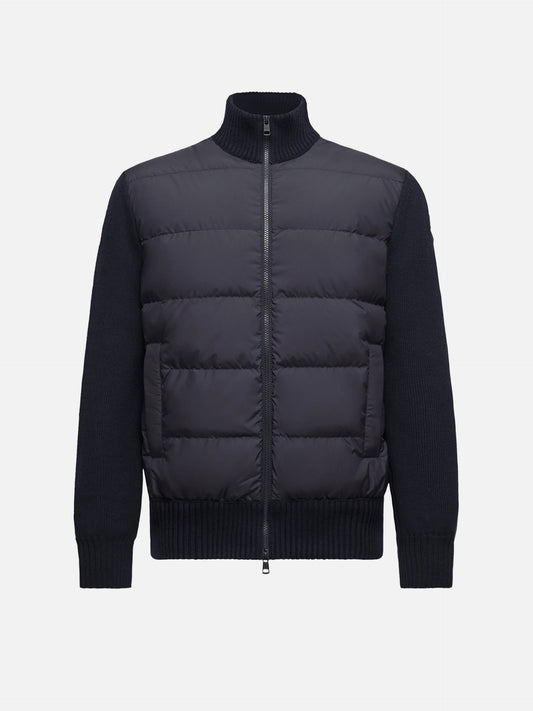 MONCLER - Daunen-Strickjacke aus Wolle für Herren Dunkelblau
