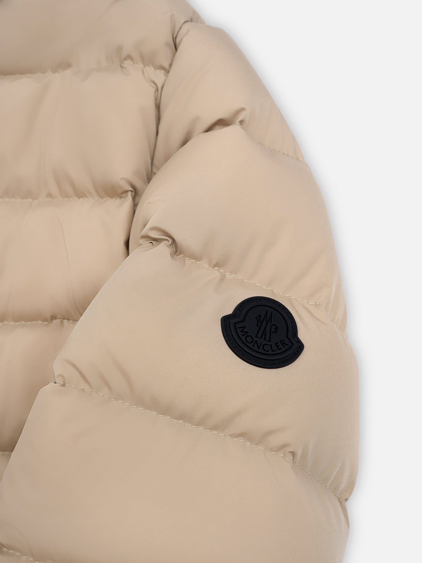 Moncler – Daunenjacke Herbe mit Kapuze für Damen Beige