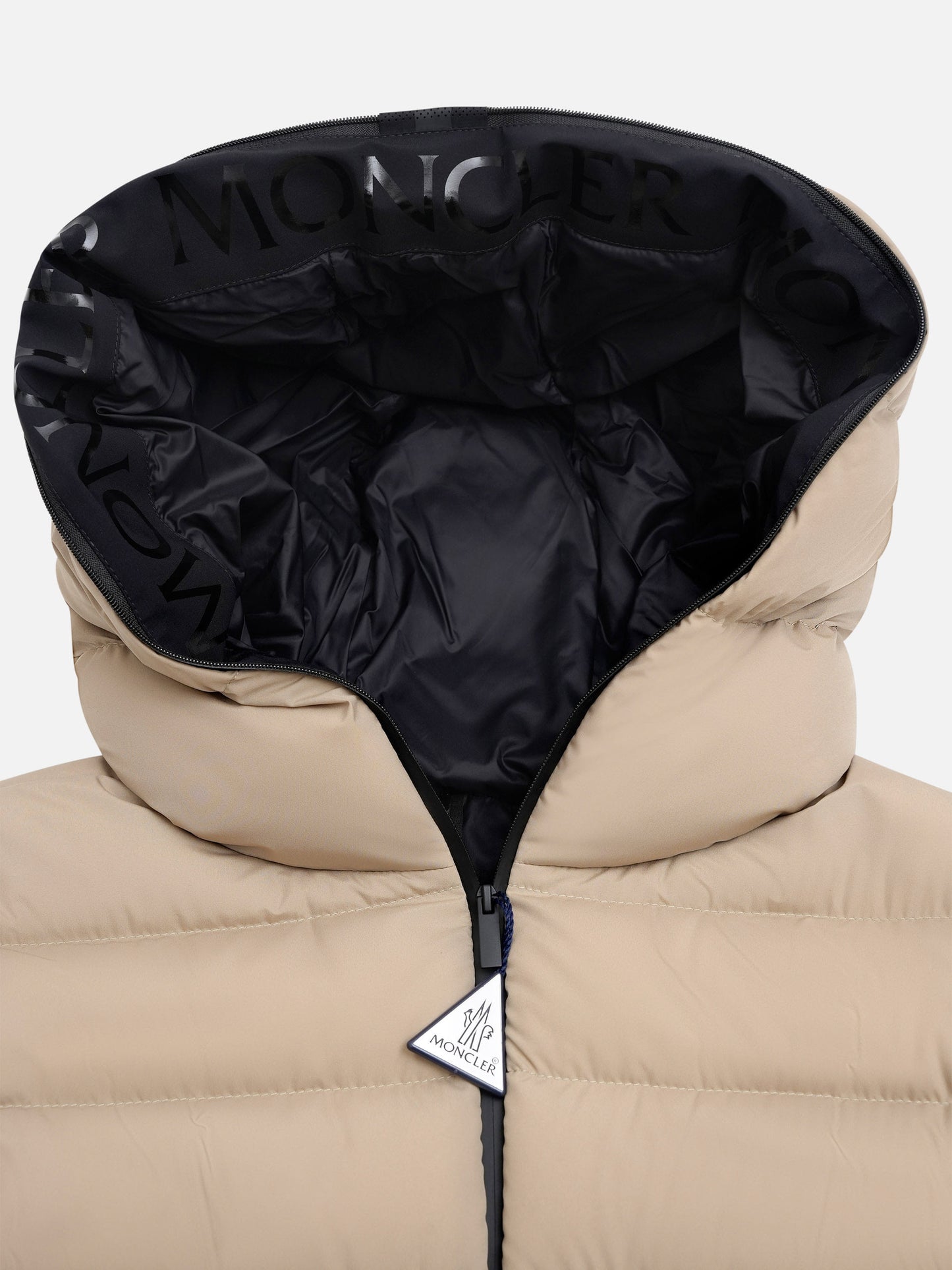 Moncler – Daunenjacke Herbe mit Kapuze für Damen Beige