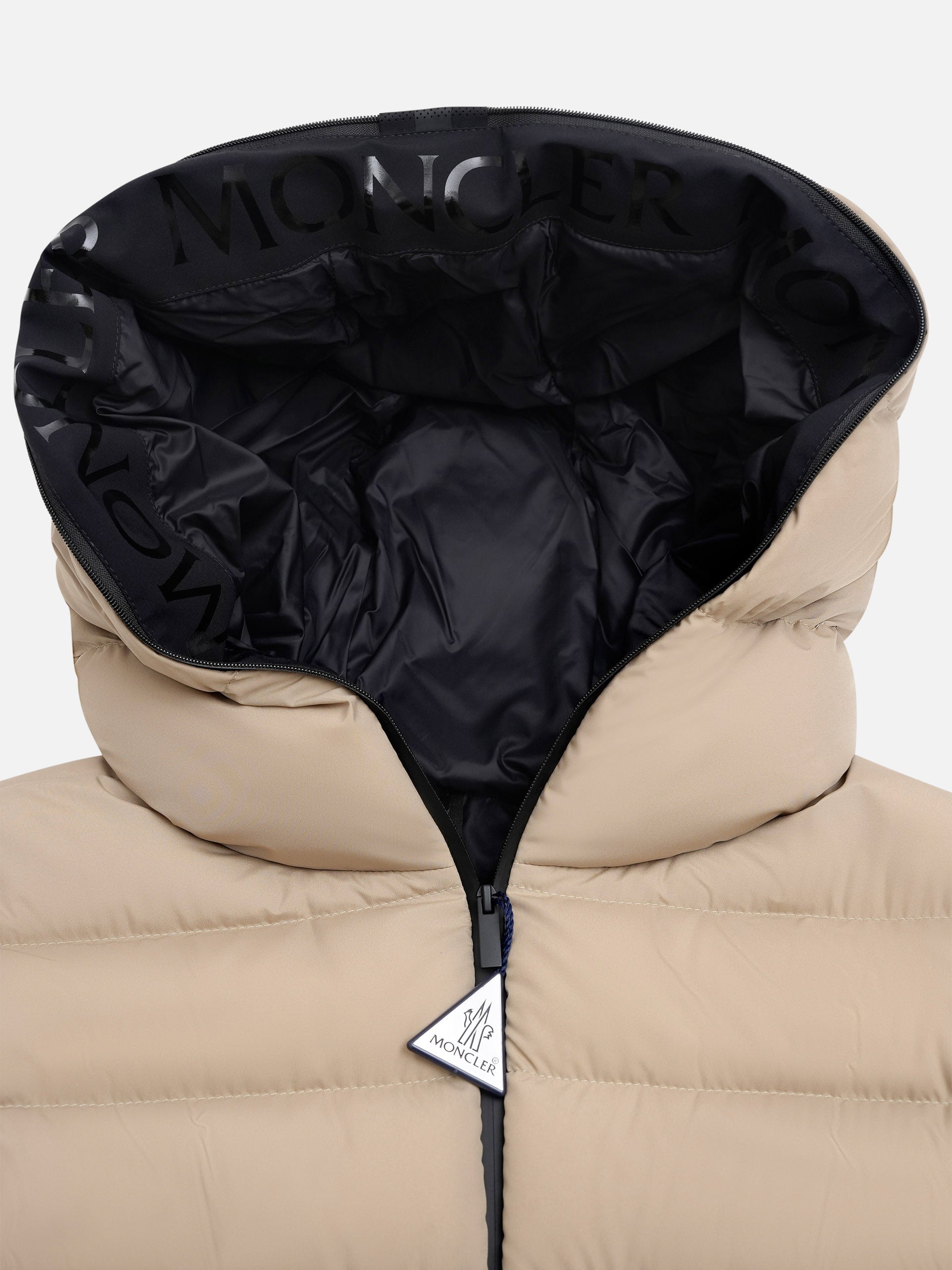 Moncler – Daunenjacke Herbe mit Kapuze für Damen Beige