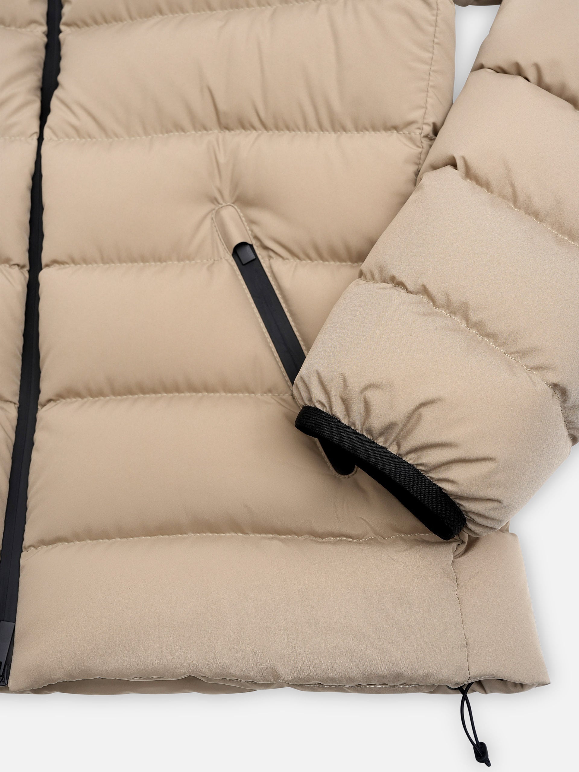 Moncler – Daunenjacke Herbe mit Kapuze für Damen Beige
