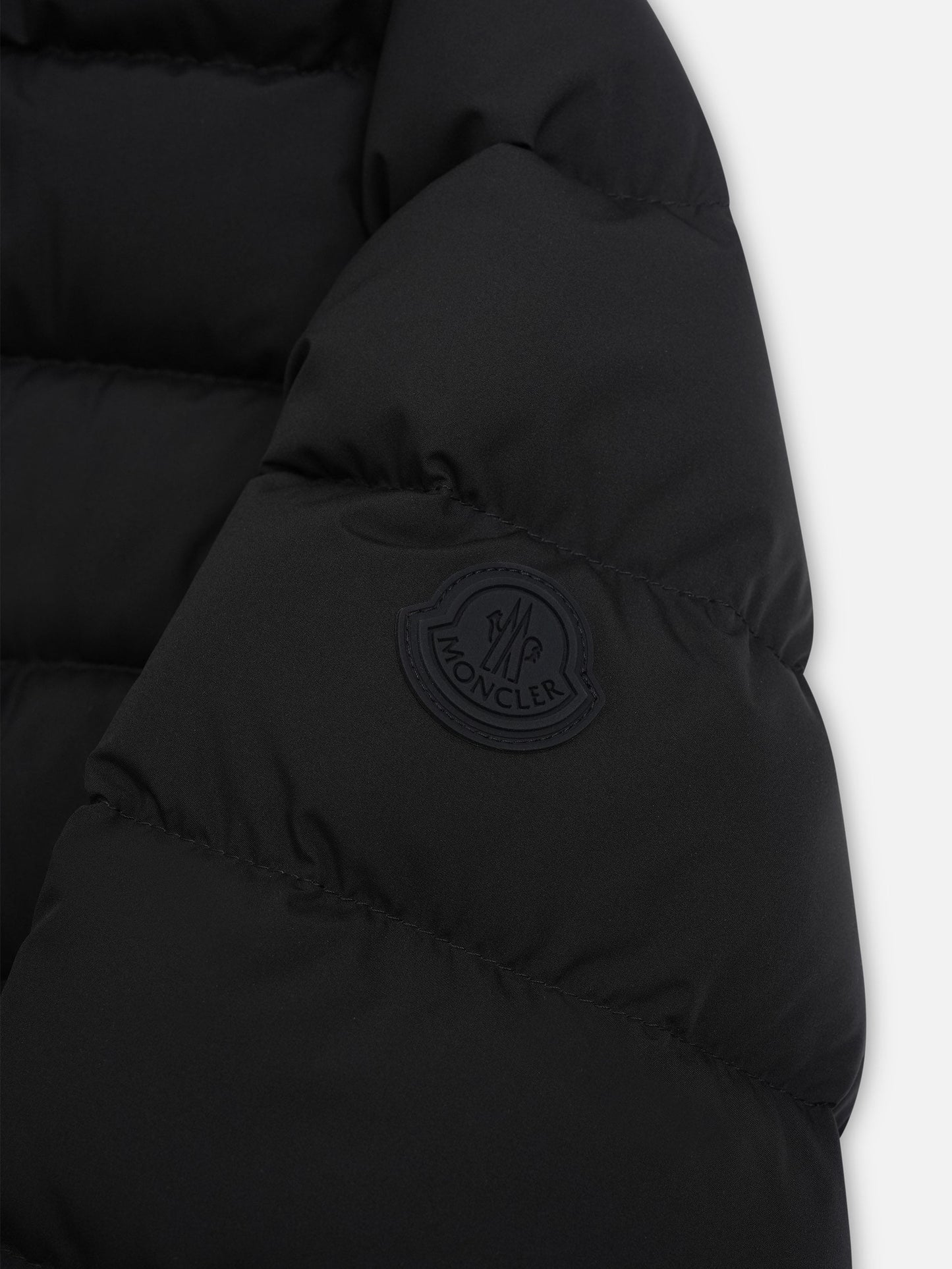 Moncler – Daunenjacke Herbe mit Kapuze für Damen Schwarz - Black