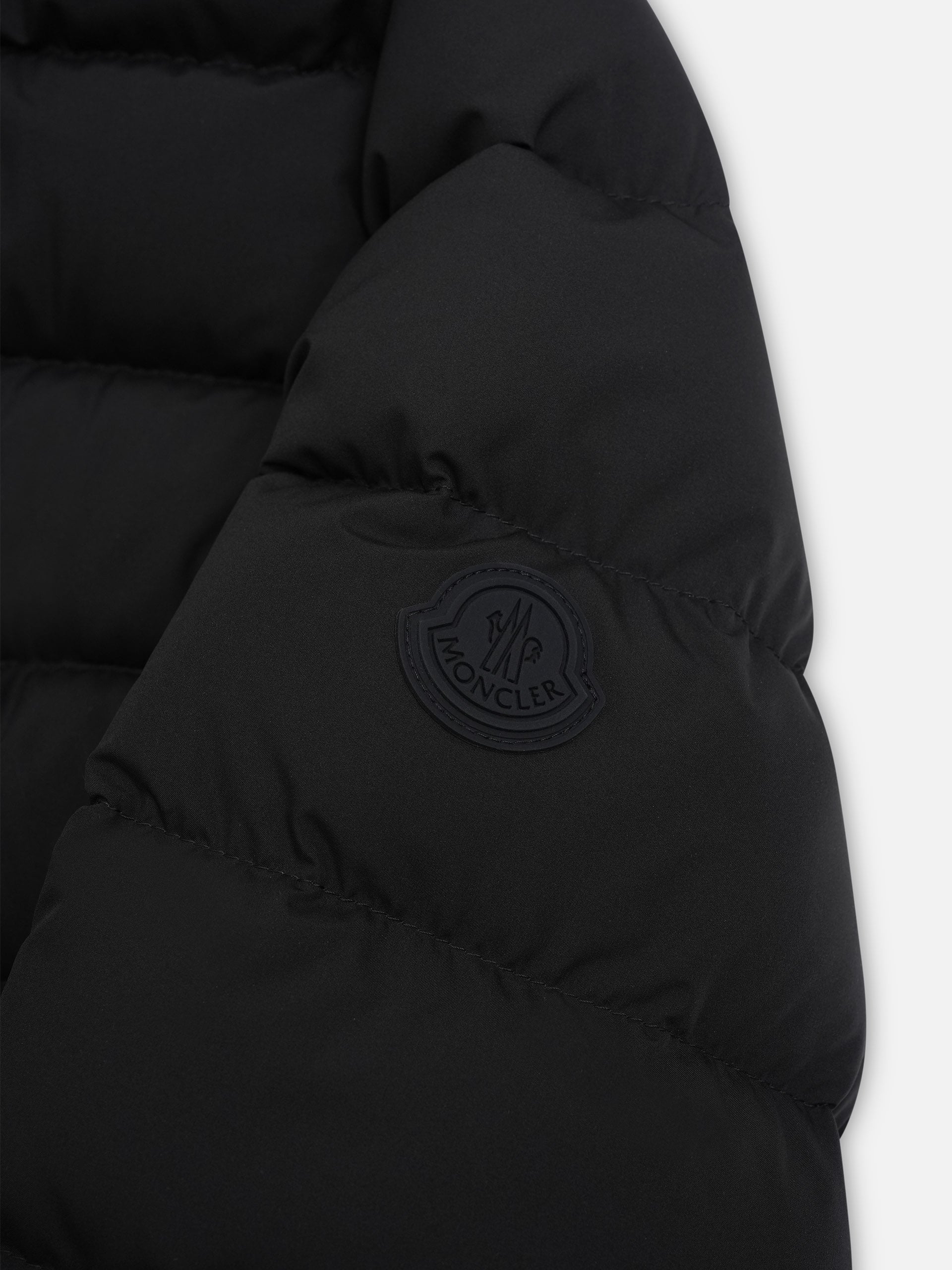 Moncler – Daunenjacke Herbe mit Kapuze für Damen Schwarz - Black