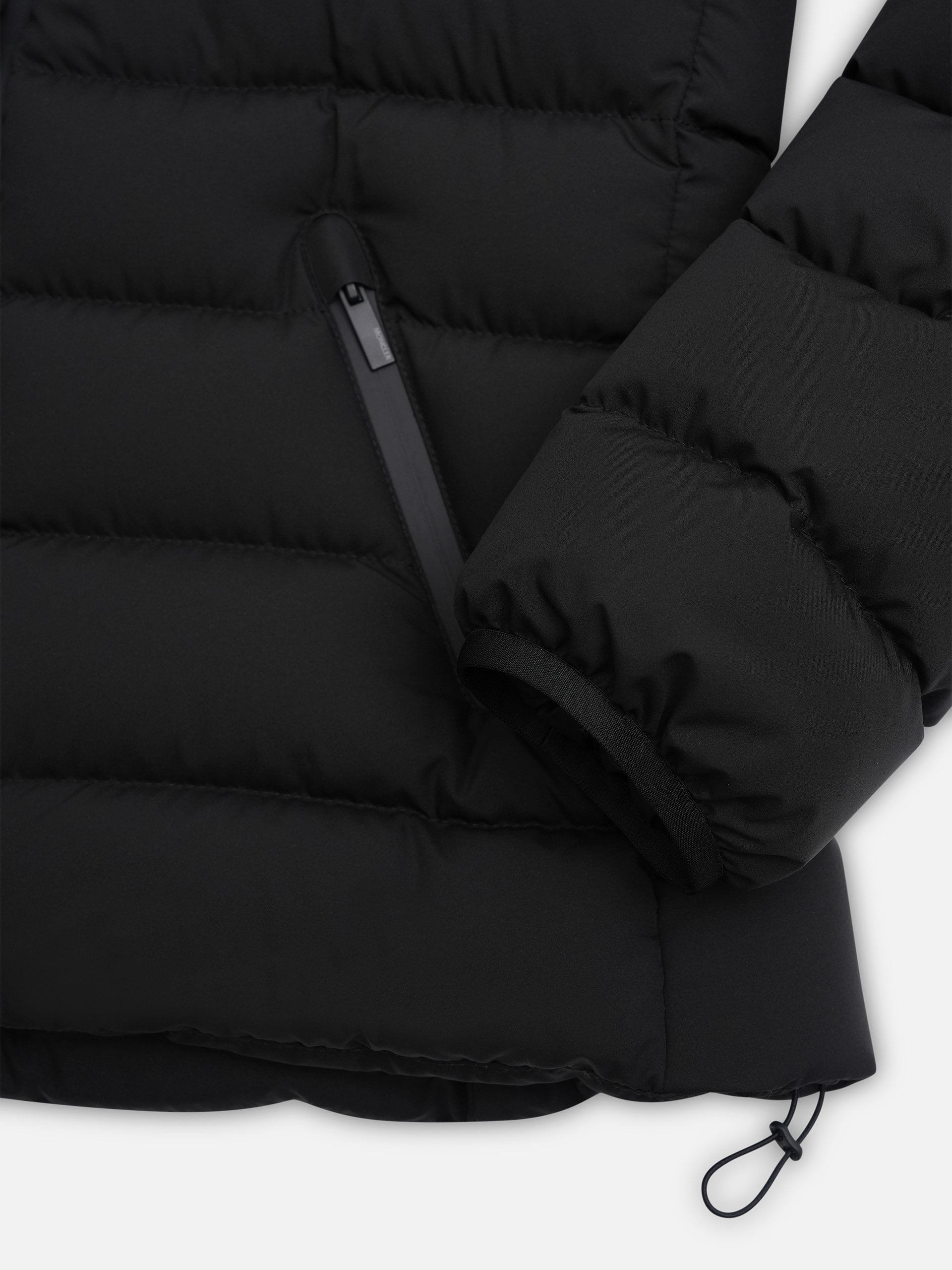 Moncler – Daunenjacke Herbe mit Kapuze für Damen Schwarz - Black