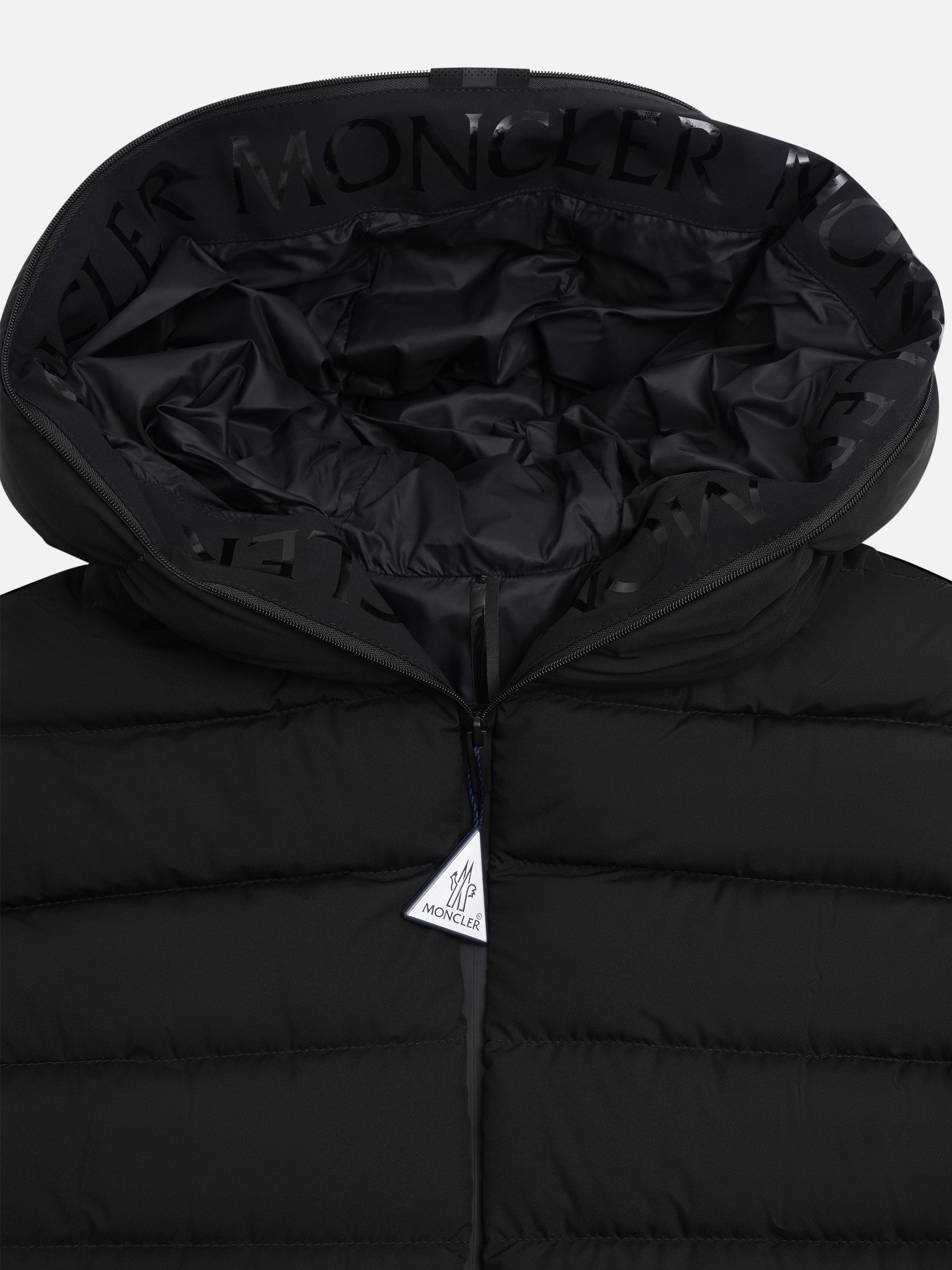 Moncler – Daunenjacke Herbe mit Kapuze für Damen Schwarz - Black