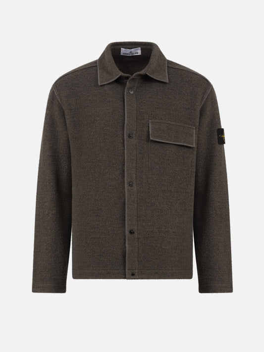 Stone island Overshirt aus Woll-Bouclé für Herren Grau-Braun