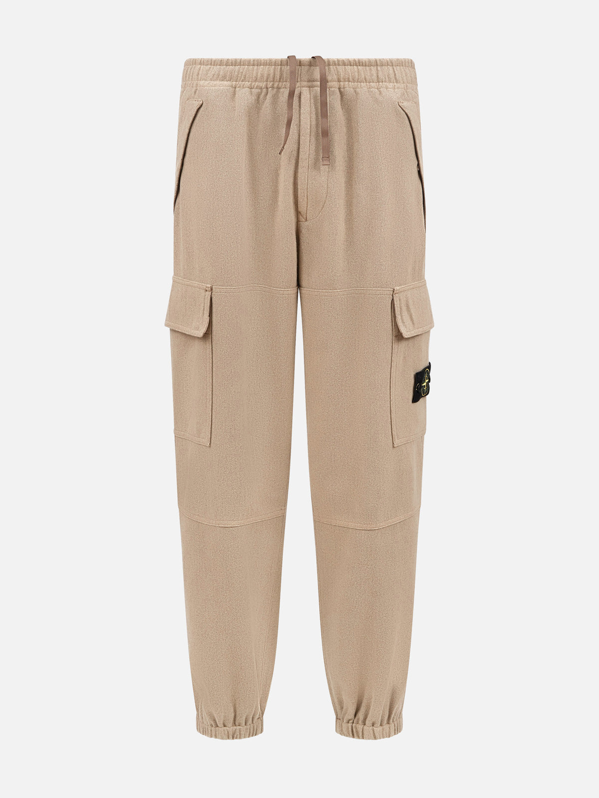 Stone island Cargohose aus Woll-Nylon-Flanell für Herren Hellbeige