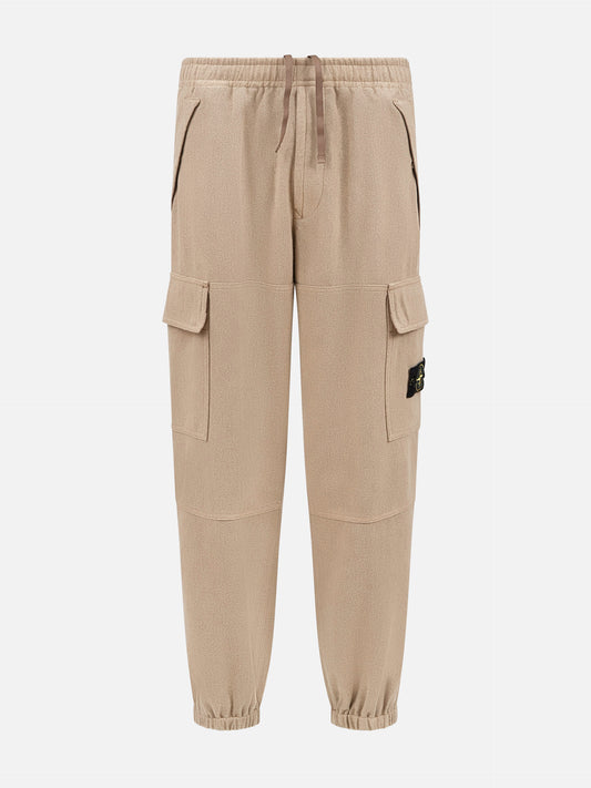 Stone island Cargohose aus Woll-Nylon-Flanell für Herren Hellbeige