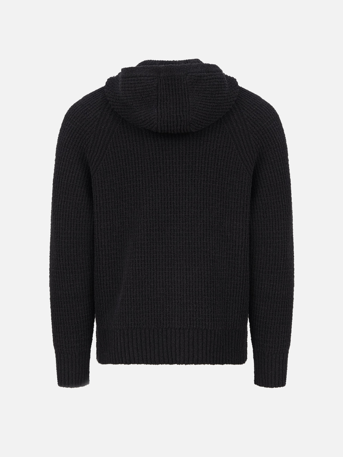 Stone island Strickjacke aus Bouclé mit Kapuze für Herren Schwarz