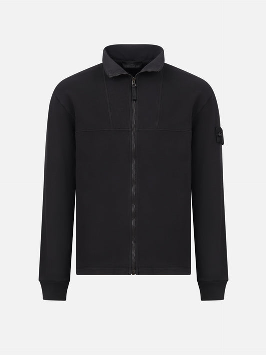 Stone island Trainingsjacke Ghost aus Baumwollfleece für Herren Schwarz