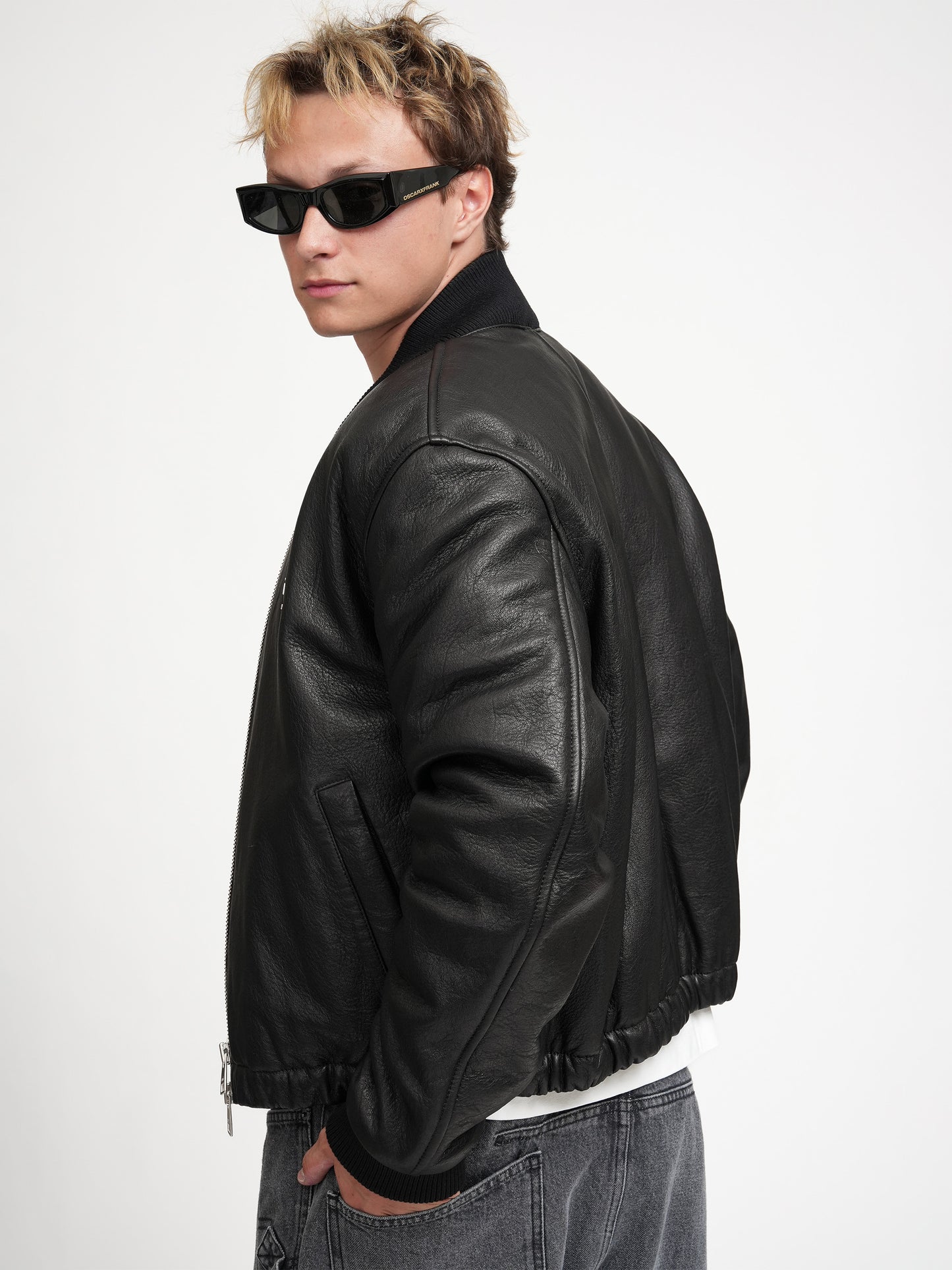 AMI PARIS - Lederjacke mit Logo für Herren