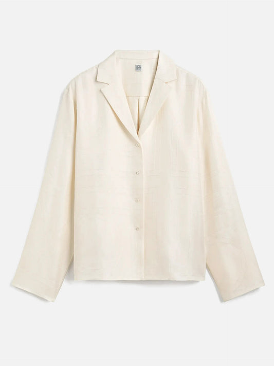 TOTEME - Seidenhemd mit Monogramm für Damen Creme - Cream