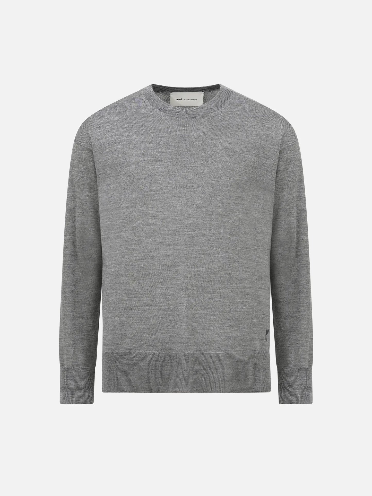 AMI PARIS - Oversized-Pullover aus Woll-Seiden-Strick Grau