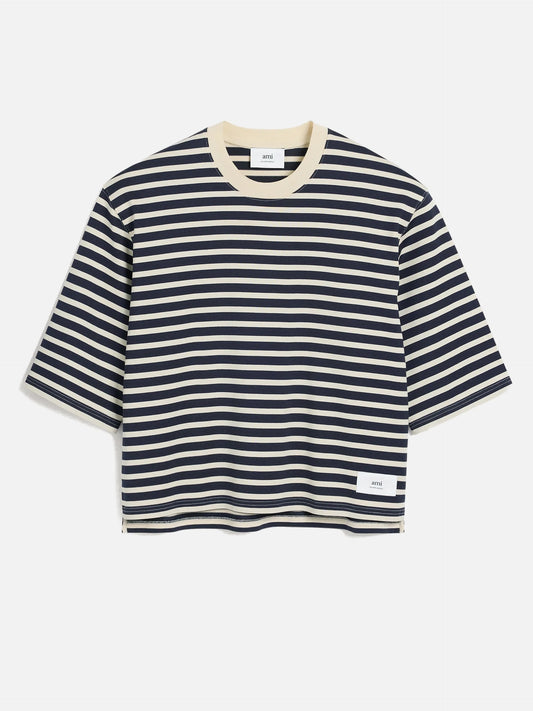 AMI PARIS - Oversized-T-Shirt mit Streifen aus Baumwolle