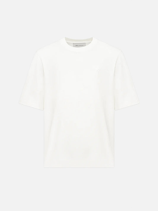 AMI Paris T-Shirt mit Ami de Coeur Logo-Prägung in Cremeweiß - Cream