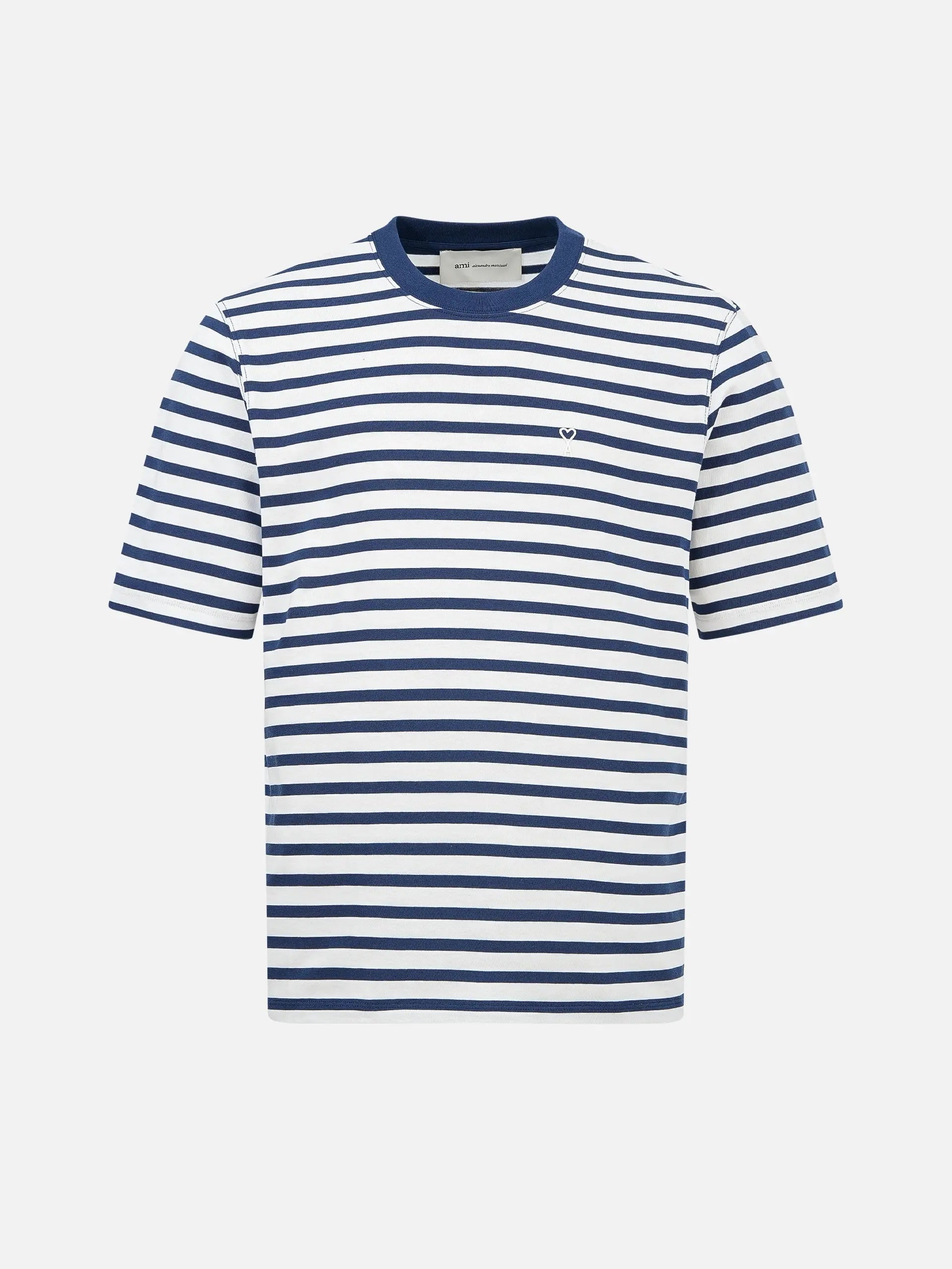 AMI PARIS - Gestreiftes T-Shirt Marinière aus Baumwolljersey Blau Weiß
