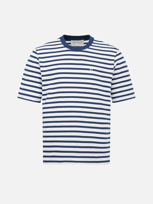 AMI PARIS - Gestreiftes T-Shirt Marinière aus Baumwolljersey Blau Weiß