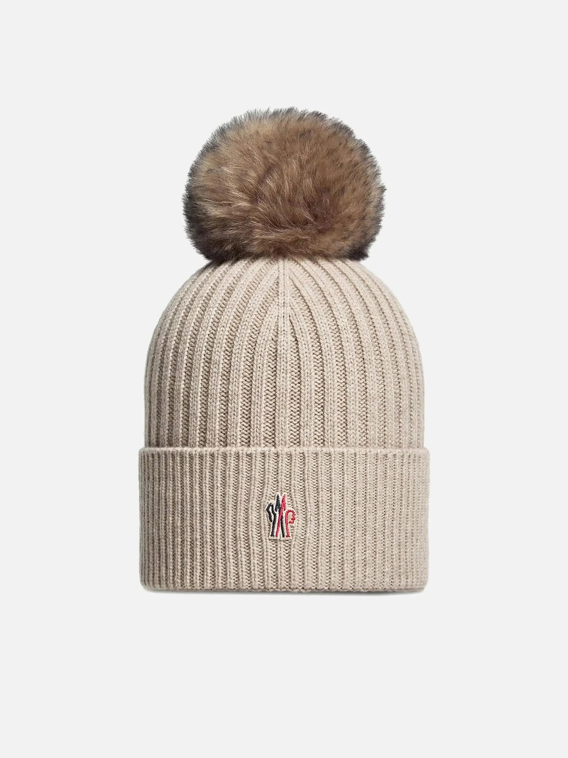 MONCLER GRENOBLE - Mütze aus Kaschmir mit Shearling in Beige