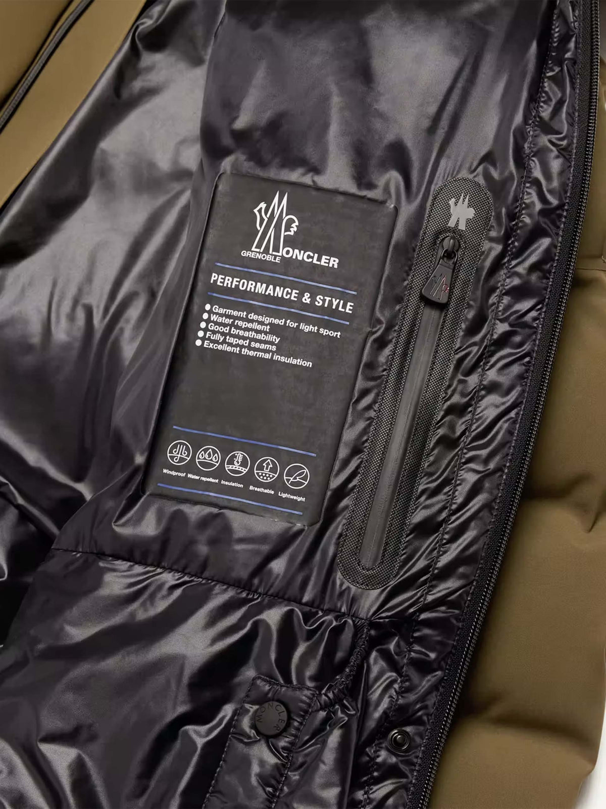 Moncler Grenoble – Daunen-Skijacke Montgetech für Herren Oliv-Braun - Olive