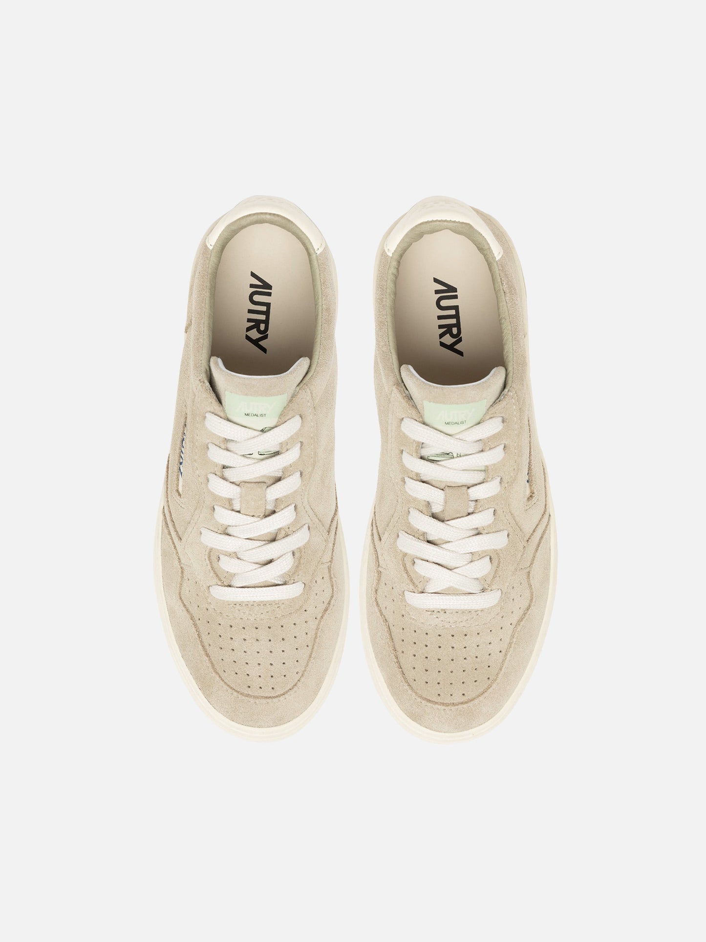 AUTRY - Sneakers Medalist Low aus Veloursleder für Damen Beige / Weiß