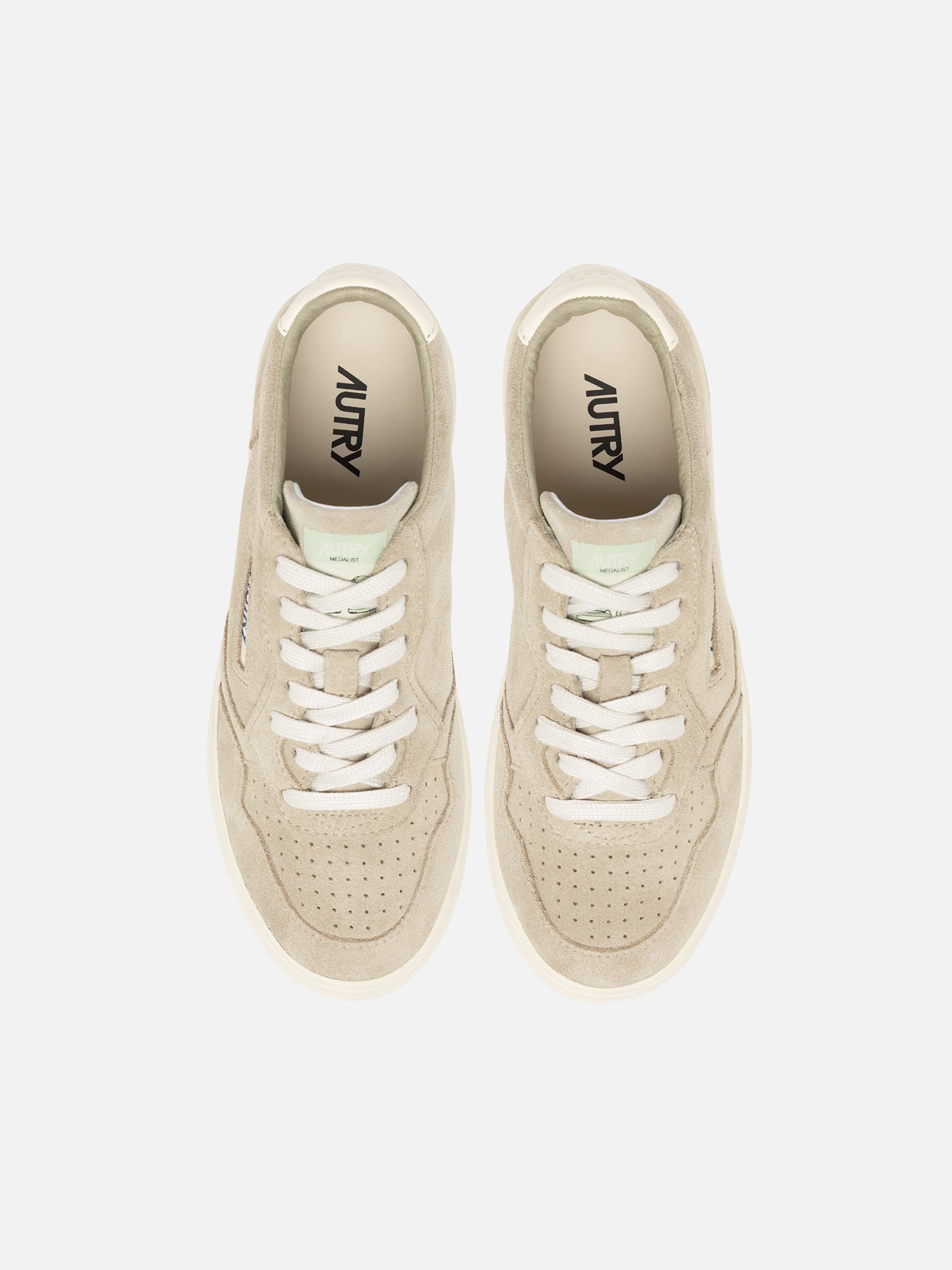 AUTRY - Sneakers Medalist Low aus Veloursleder für Damen Beige / Weiß