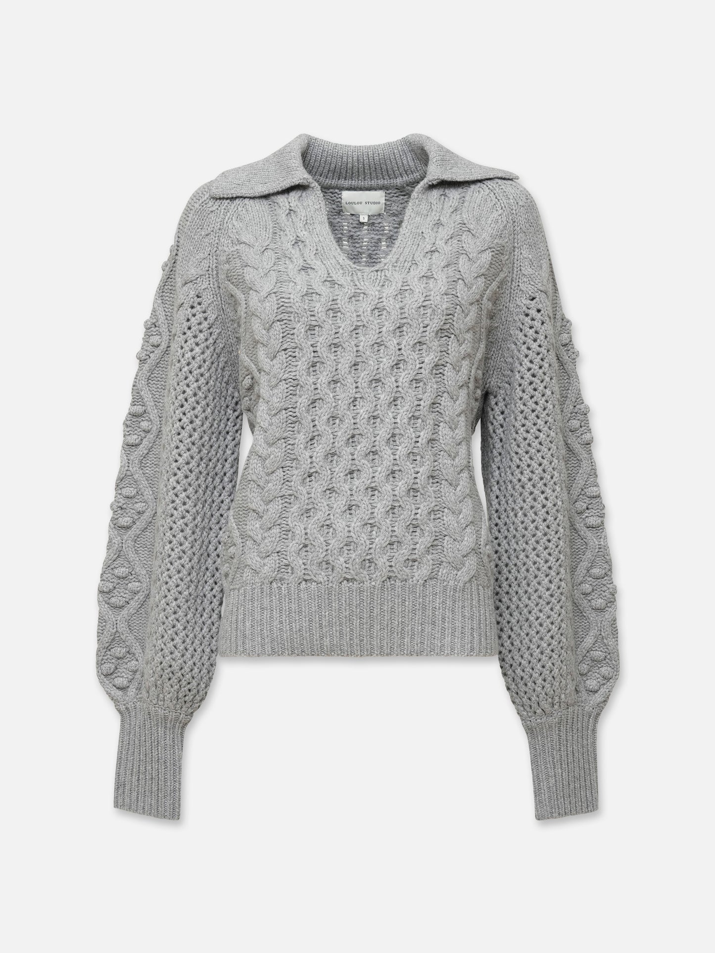 LOULOU STUDIO - Pullover Rammu mit Zopfstrick-Muster