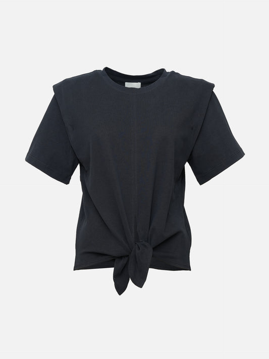 ISABEL MARANT - Zelikia T-Shirt mit gebundener Taille Schwarz – Black