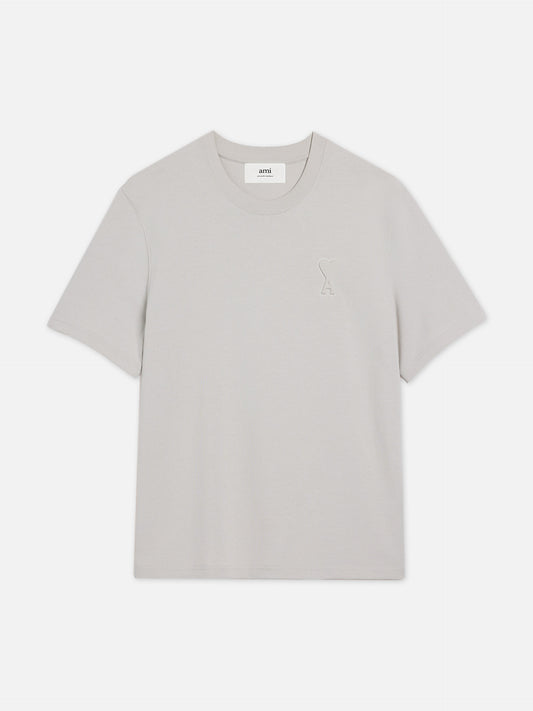 AMI PARIS - T-Shirt Ami De Coeur mit Logo-Prägung Kreidegrau – Chalk grey