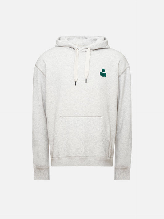 Matte hoodie with logo appliqué